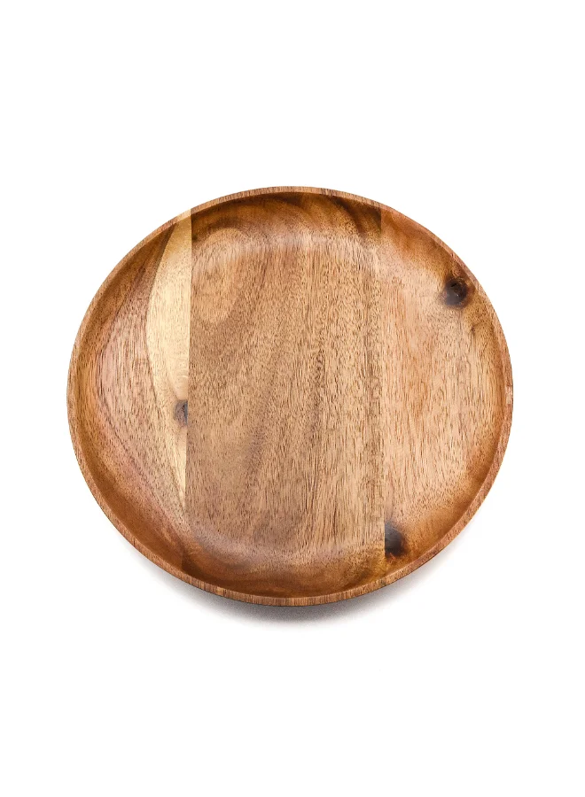بين سيرفي طبق مستدير بتصميم أنيق من خشب الأكاسيا بني 2 x 23 x 23 ملم PS11723A1